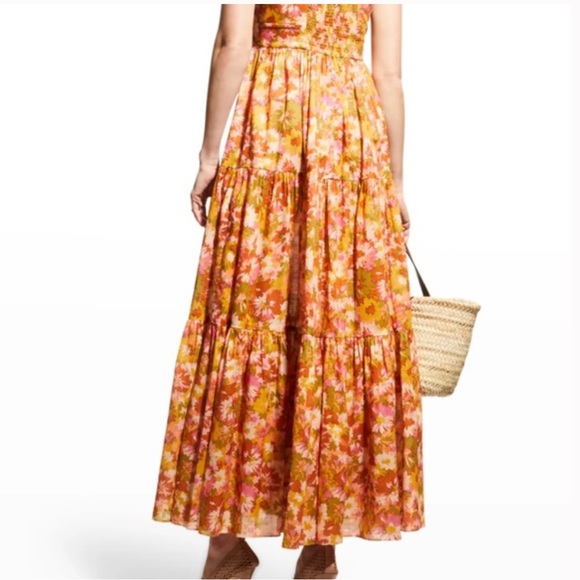 New! House of Harlow 1960 Orange Floral Tiered Maxi Dress | S - Picture 9 of 9